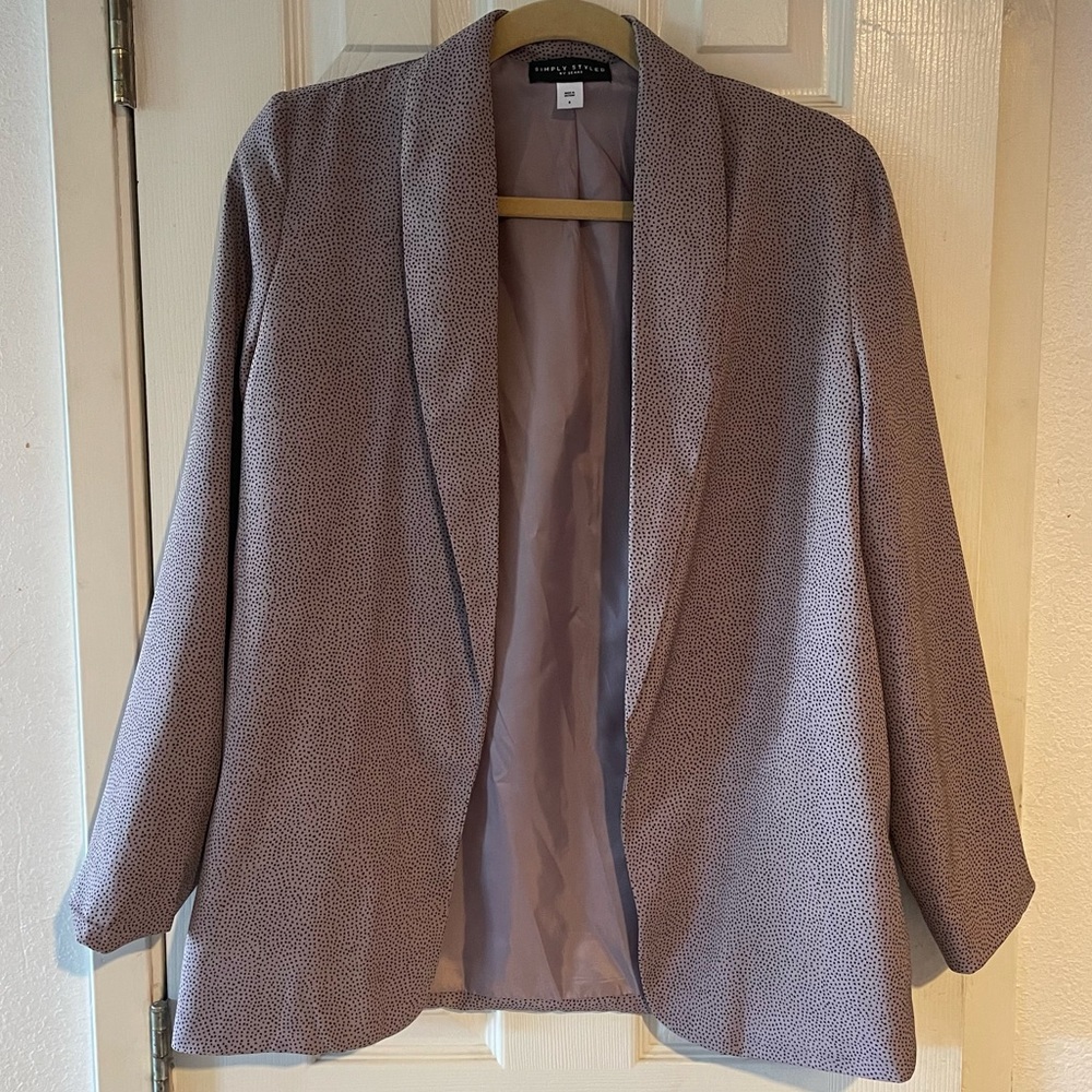 Taupe/mauve open-front blazer